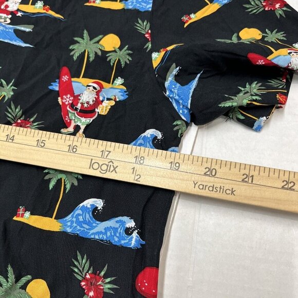 Denim & Flower Ricky Singh Camp Shirt Mens M Hawaiin Surfing Santa Tropical - Picture 10 of 10